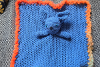 Blue teddy bear crochet blanket
